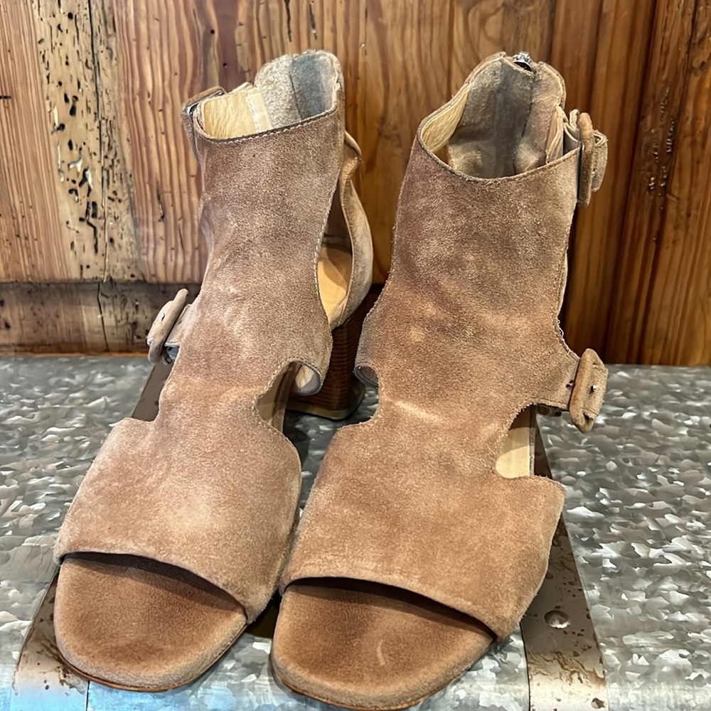 Rag & Bone Open Toe Suede Sandal Bootie With Buck… - image 3